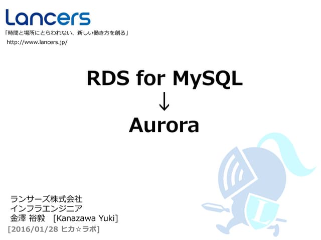 【ヒカラボ】RDS for MySQL → Aurora