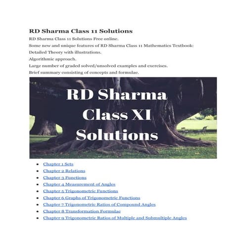 Rd sharma class11solutions