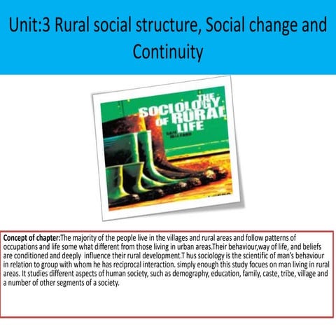 Rural social structure,Social change and continuity