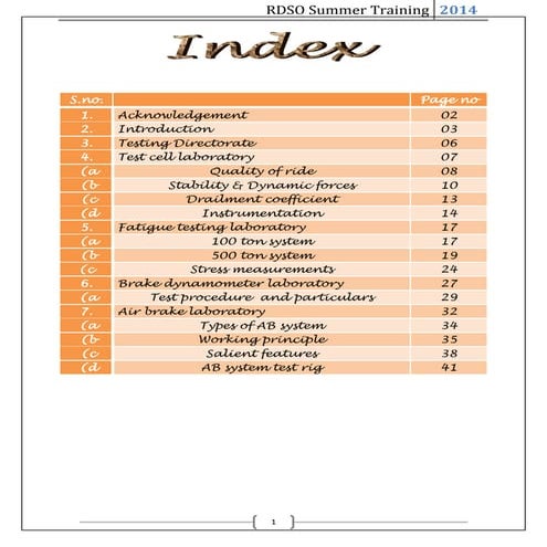 RDSO training report -NAVIN DIXIT