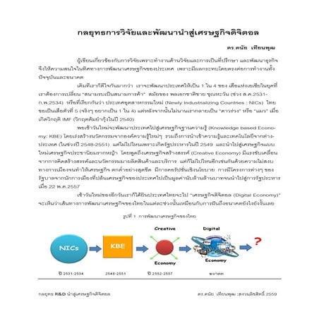 กลยุทธการวิจัยและพัฒนานำสู่ Digital Economy (R and D Strategy) 