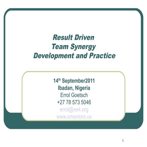 Result-Driven Project Team Synergy