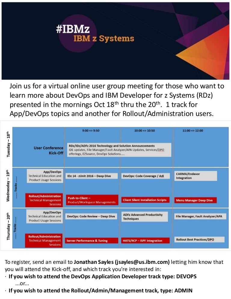 IBM Developer for z Systems (formerly RDz) virtual usergroup conferen…
