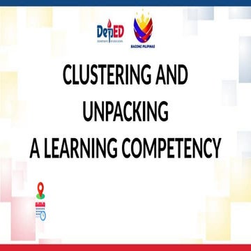Clustering and Unpacking A Learning Competency | PPTX