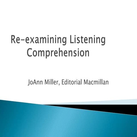 Re-examining listening comprehension