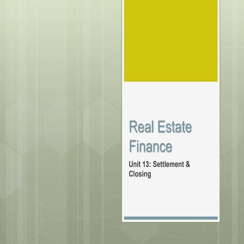 Re finance-8e - 13 - settlement and closing