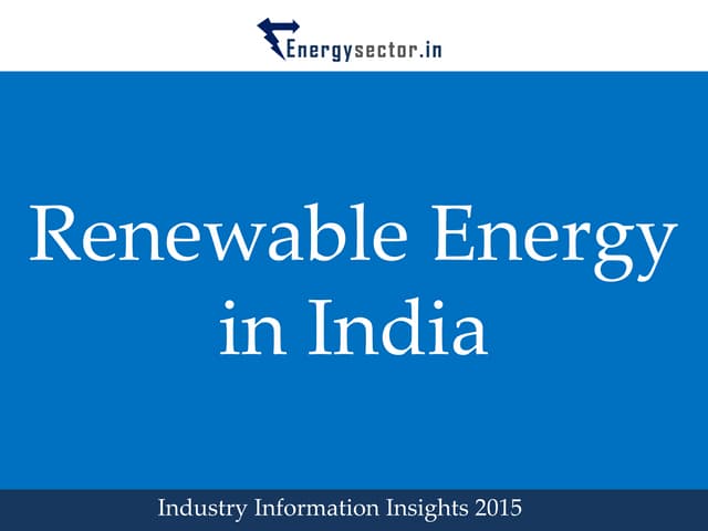 Renewable Energy in India