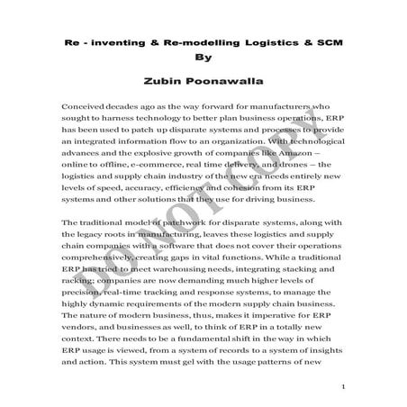 Re-inventing and Re-modelling Logistics and SCM