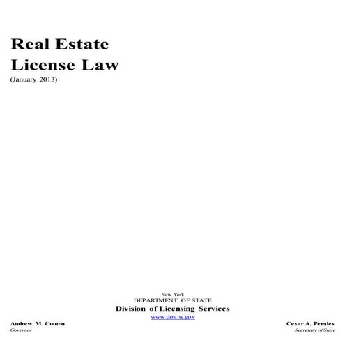Real Estate License Law
