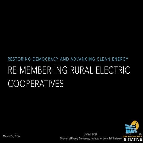 Re-Member-ing Rural Electric Cooperatives Report Presentation