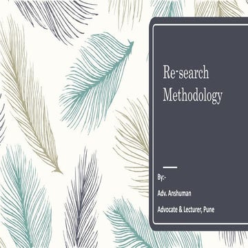 Re-Search methodology