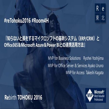 知らないと損をするマイクロソフトの基幹システムERP/CRMとOffice365-Microsoft AzureとPower BIとの連携活用方法