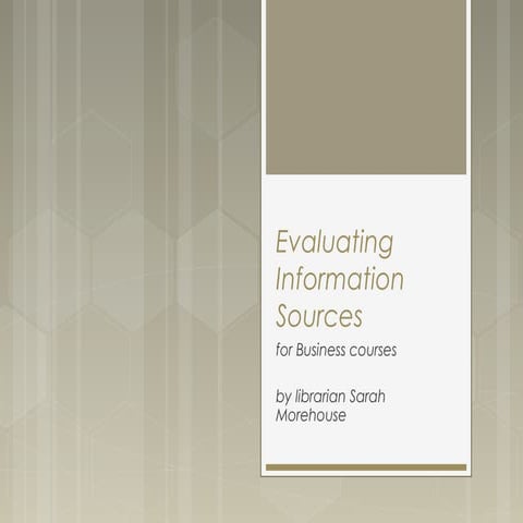 Evaluating sources 