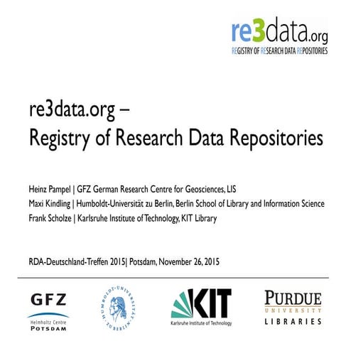 re3data.org – Registry of Research Data Repositories