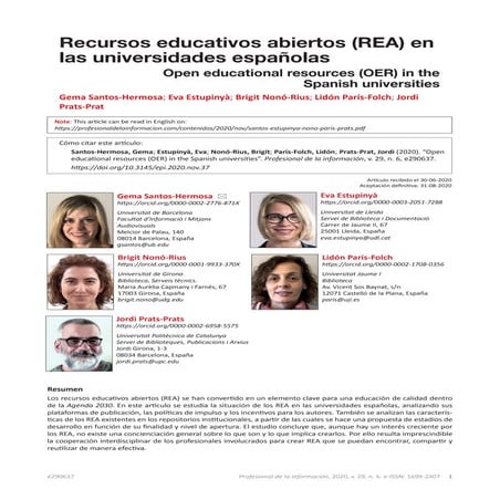 Open educational resources (OER) in the Spanish universities