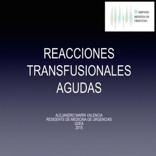 Reacciones Adversas a Transfusión