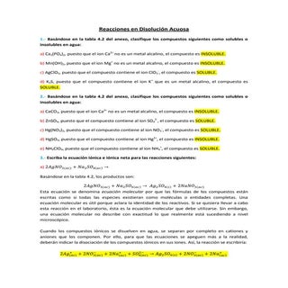 Reacciones en disolución acuosa