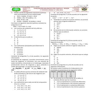 Reacciones quimicas tanteo y redox 1