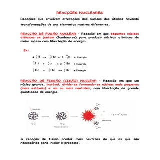 Reacções nucleares