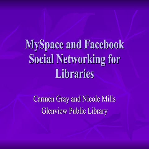 Reaching Forward MySpace/Facebook 2008