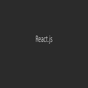 Introduction to React | PPT