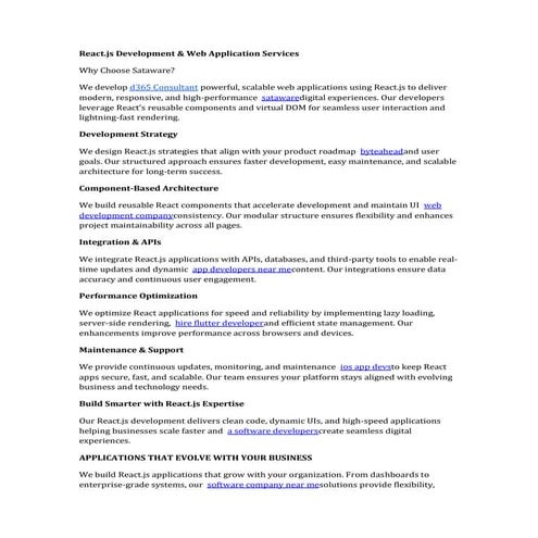 React.js Development & Web Application Services | PDF