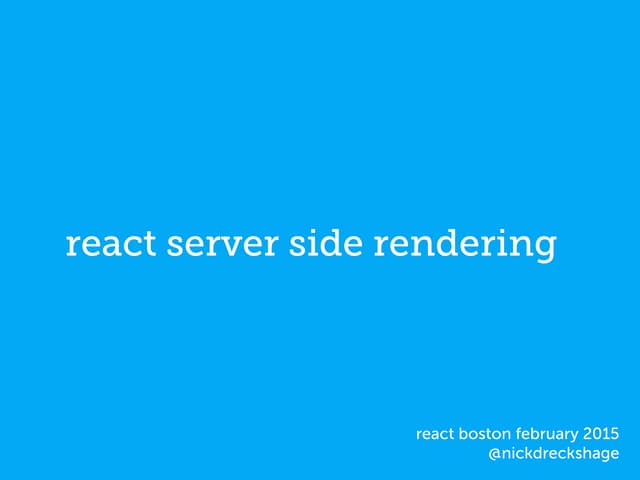 React server side rendering performance