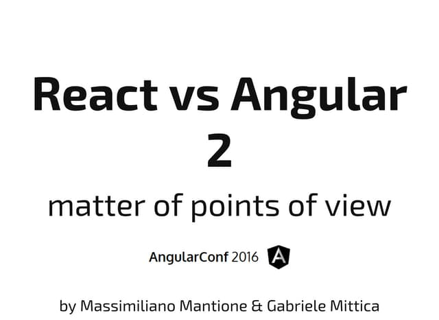 React vs Angular2