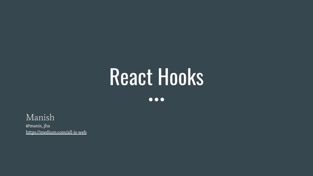 React hooks Webinar slides