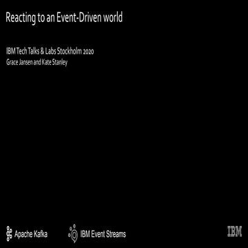 Virtual Meetup Sweden - Reacting to an event driven world