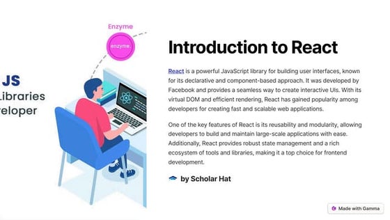 Presentation on "An Introduction to ReactJS" | PPT