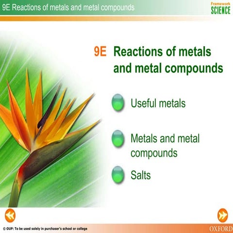 Reactions Of Metals And Metal Compounds