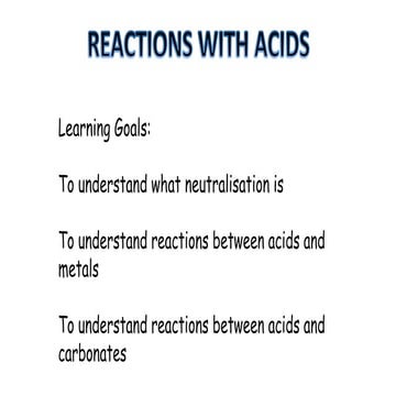 Chemical Reactions With Acids