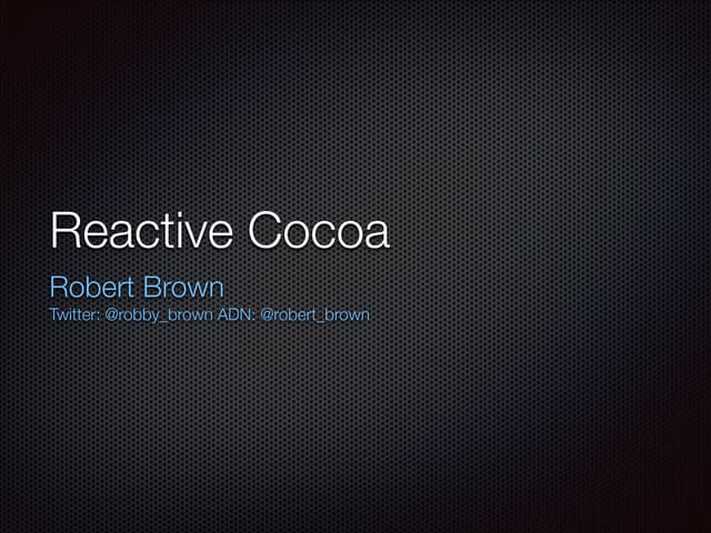 Reactive Cocoa