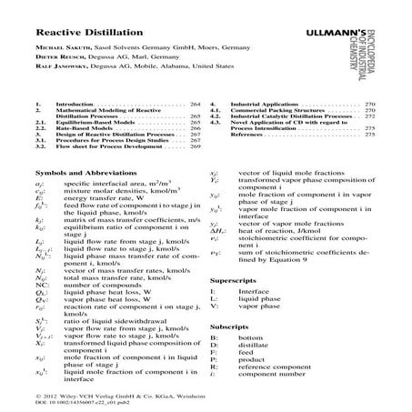 Reactive distillation
