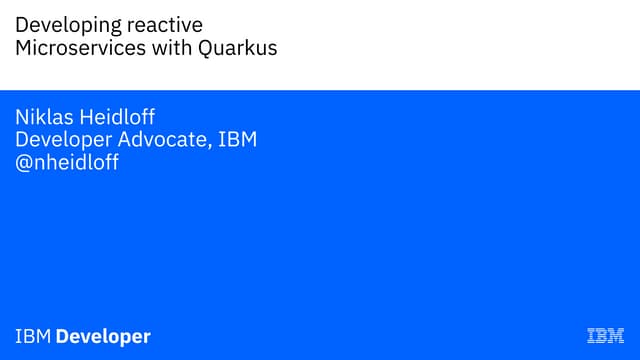 Reactive Microservices with Quarkus