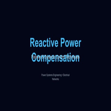 Reactive Power Compensation RPCM in power systems analysis advanced | PPTX