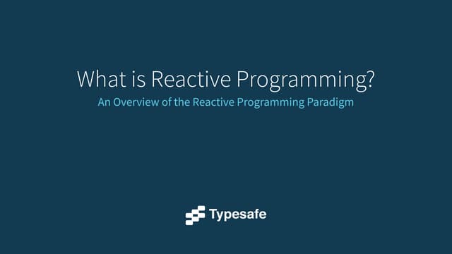 What is Reactive programming?