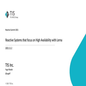 Reactive Systems that focus on High Availability with Lerna