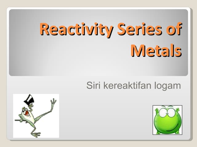 Reactivity series | PPT