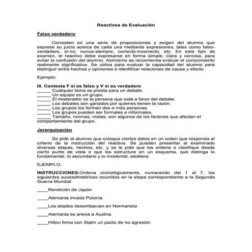 Reactivos de evaluacion 