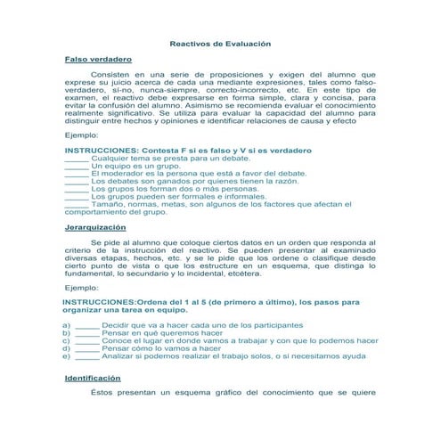 Reactivos de evaluacion 