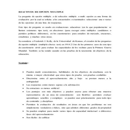 Reactivos de opcion multiple