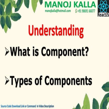 What is component in reactjs | PPTX | Web Development | Internet