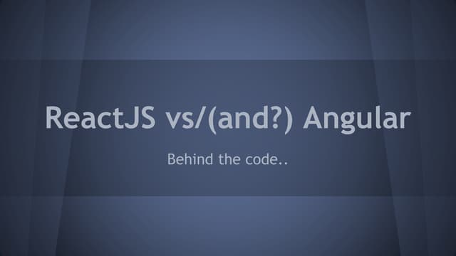 React Vs AnagularJS