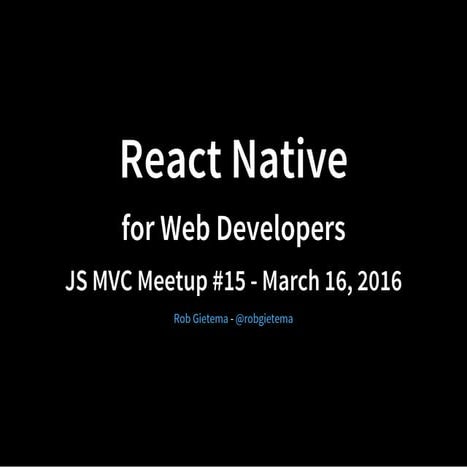 React Native: JS MVC Meetup #15 | PPT