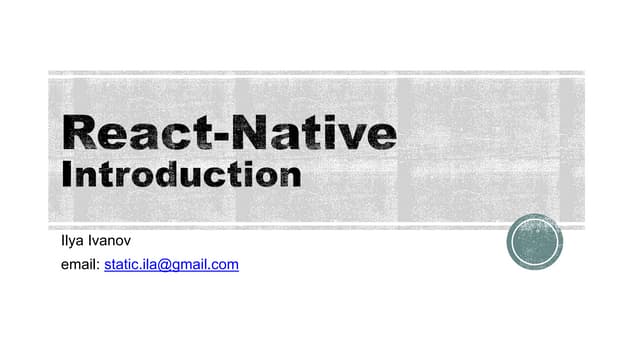 React native introduction