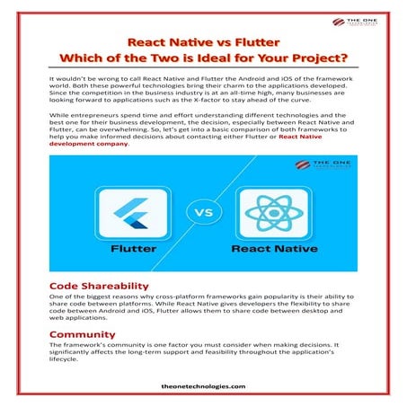React Native vs Flutter: Which of the Two is Ideal for Your Project?