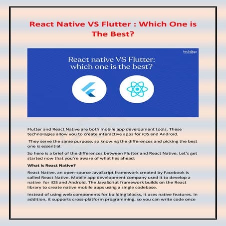 React Native VS Flutter - Which One is The Best. | PDF