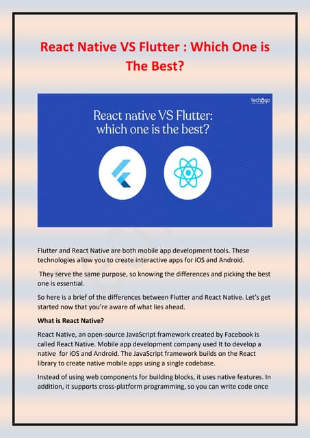 React native vs. flutter a detailed analysis | PPT